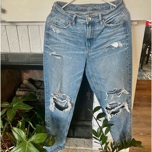American Eagle High rise mom jeans.